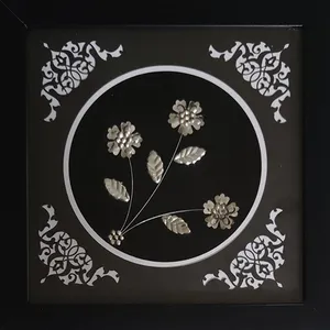 تابلو نقره طرح سه گل کد 1001