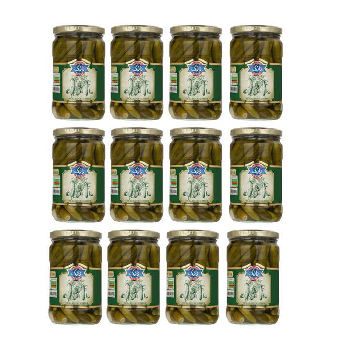 خیارشور ویژه رازک - 660 گرم بسته 12 عددی