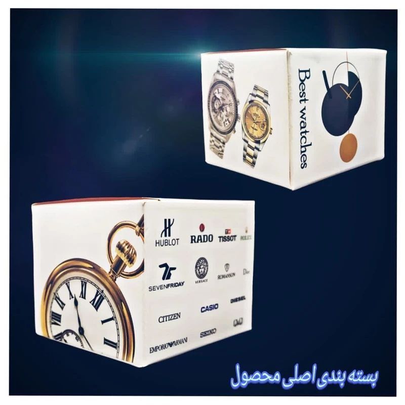 ساعت مچی عقربه ای مدل دو زمانه پمپی قاب شفاف کد w-m -  - 8