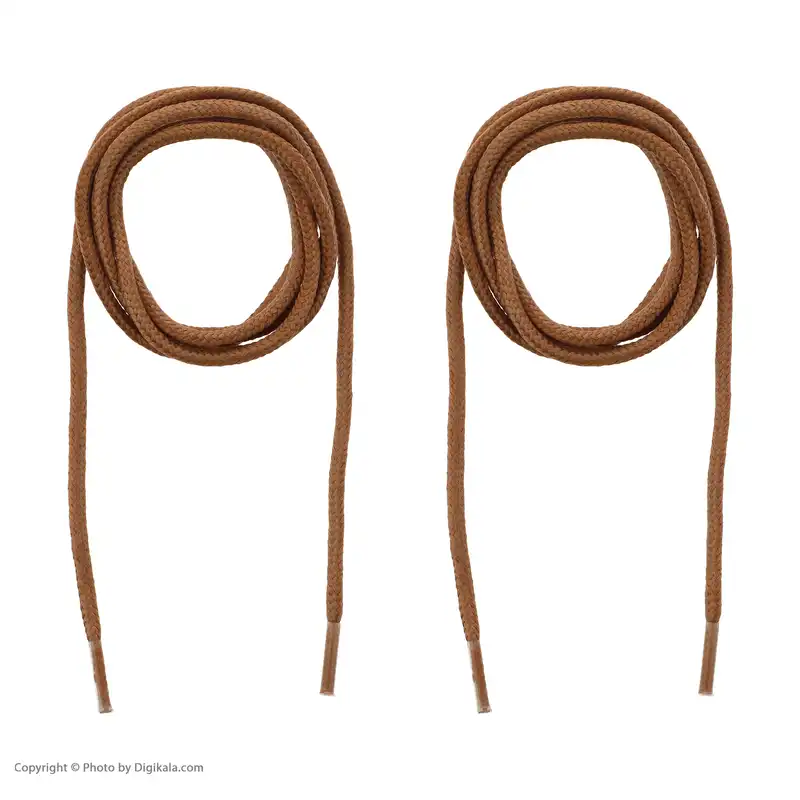 بند کفش مدل 100 رنگ قهوه‌ای بسته 2 عددی