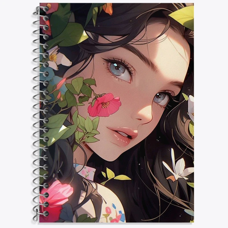 دفتر زبان 50 برگ خندالو مدل سه خط طرح دخترانه کد N2134