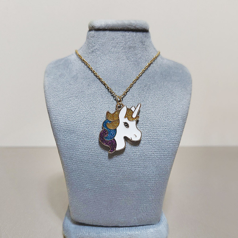 گردنبند دخترانه مدل اسب تک شاخ کد PS010