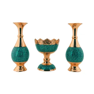 ست سه تکه آجیل خوری و گلدان صراحی فیروزه کوبی حامد کریمی کد hf157-192
