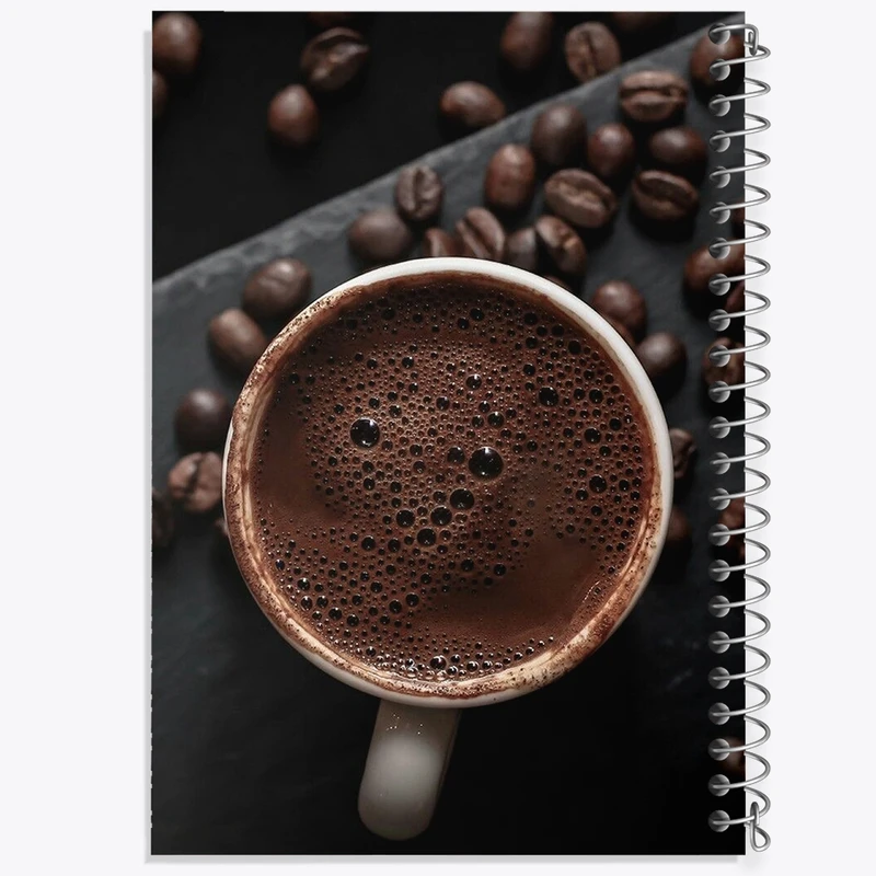 دفتر ژورنال نویسی 50 برگ خندالو مدل نقطه ای طرح قهوه (Coffee) کد F1113