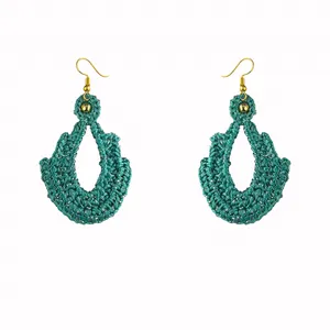 گوشواره دست دوز زنانه مدل قلاب بافی کد Gosh - 006