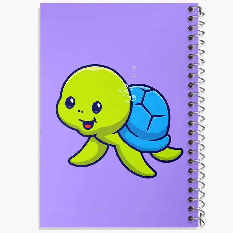 دفتر شطرنجی 50 برگ خندالو طرح حیوانات بامزه لاکپشت کد 29692