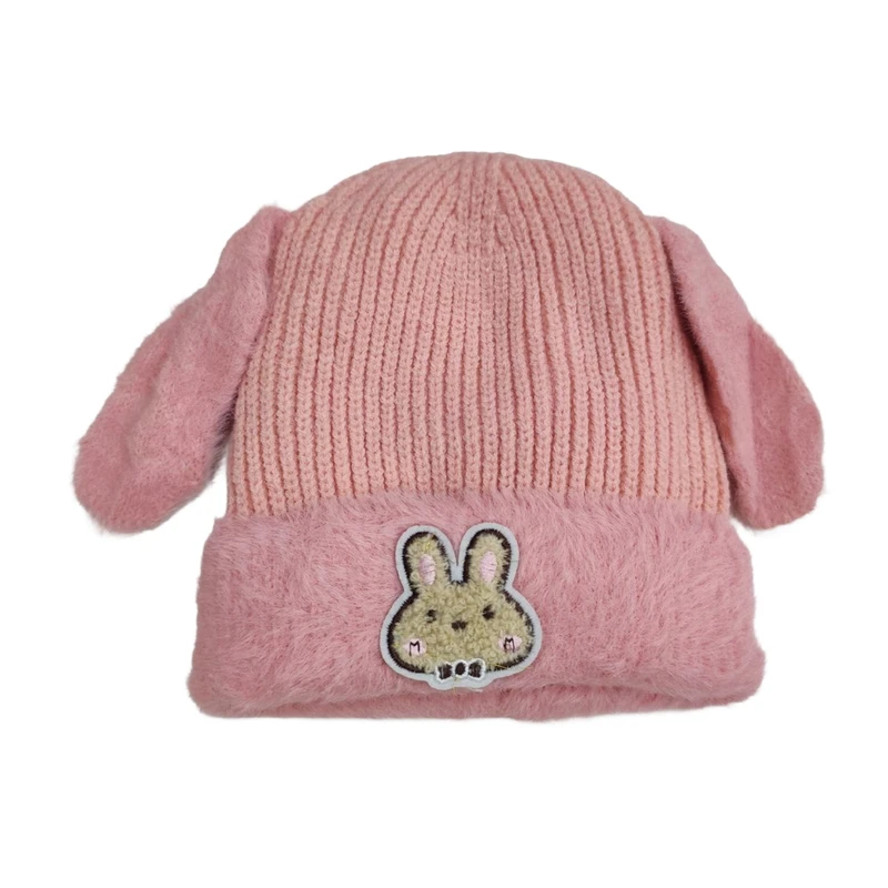 کلاه بافتنی دخترانه مدل خرگوش گوشدار