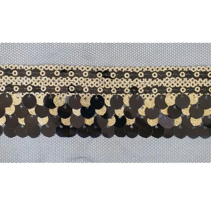 نوار یراق مدل تزئینی پولکی کد GOL طول 1 متر