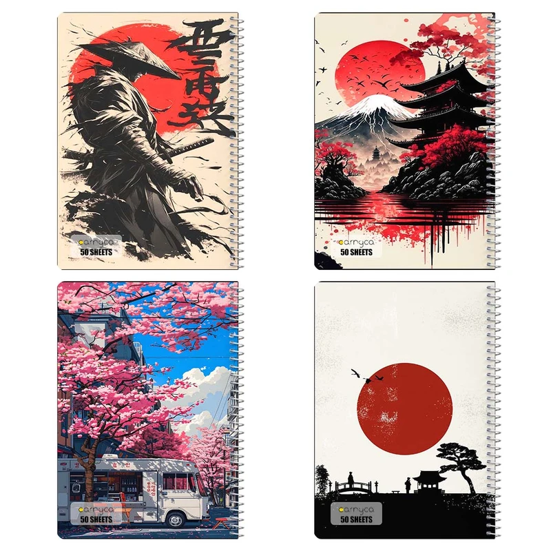 دفتر نقاشي 50 برگ کارنيکا طرح پوستر ژاپنی Japan poster کد 23276 مجموعه 4 عددی