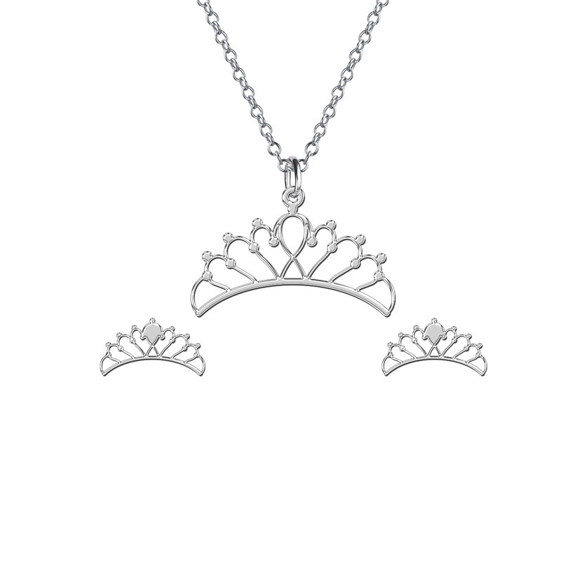 نیم ست نقره ترمه 1 طرح تاج کد E652