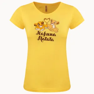 تی شرت آستین کوتاه زنانه الیسا مدل lion475 رنگ خردلی