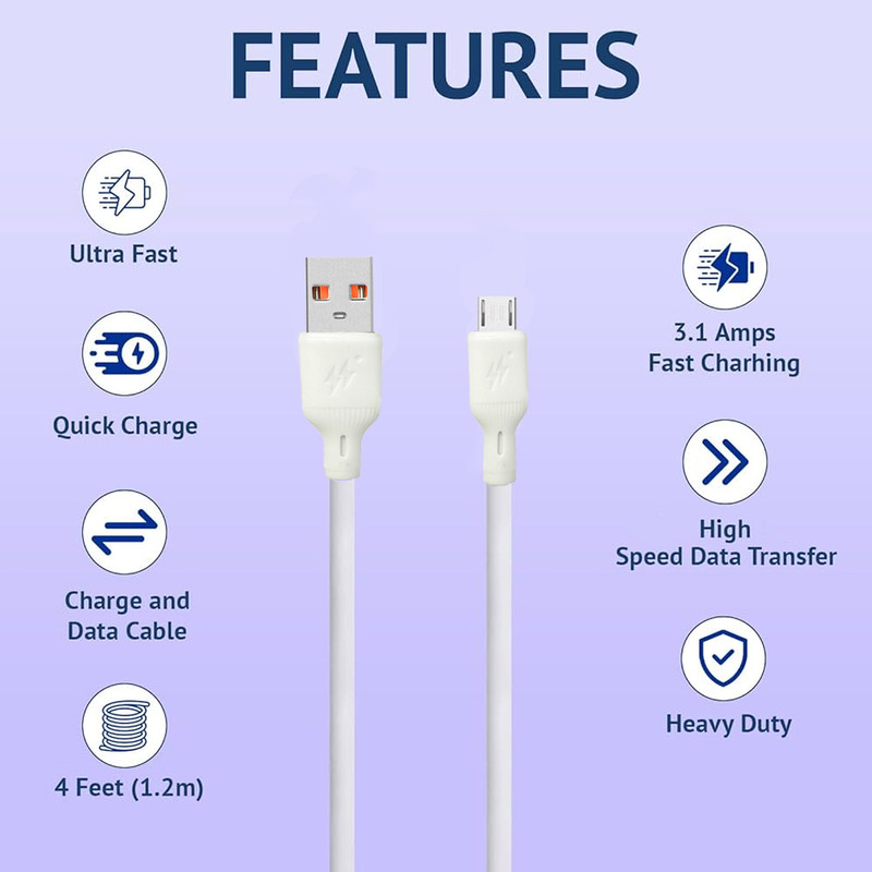 کابل تبدیل USB به microUSB اوکی 24 مدل UMU Fast Charge طول 1 متر