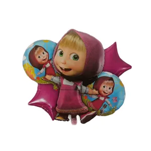 بادکنک فویلی طرح ماشا و میشا مجموعه 5 عددی