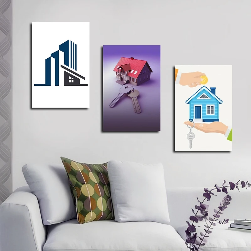 تابلو شاسی بکلیت طرح دفاتر مشاورین املاک مدل SH-2792 مجموعه 3 عددی