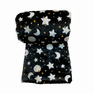 پتو مسافرتی مدل ماه و ستاره سایز 170x200 سانتی متر