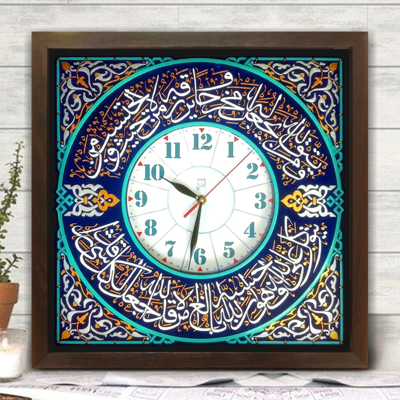 عکس شماره 2 : ساعت دیواری لوح هنر طرح آیه نجات کد 179