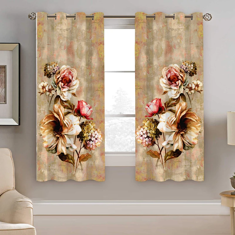 پرده نیروانا طرح گل مدل مخمل کد 4479 سایز 140×200 سانتی متر