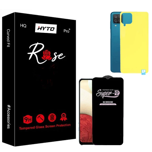 محافظ صفحه نمایش هیتو مدل Rose SuperD Pro مناسب برای گوشی موبایل سامسونگ galaxy A12 به همراه محافظ پشت گوشی