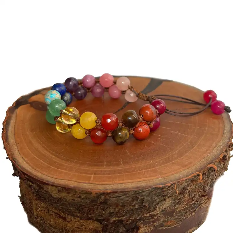 دستبند زنانه دل تافته مدل هفت چاکرا کد Dl_B32