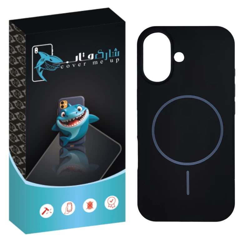 کاور شارک قاب مدل سیلیکونی پاک کنی مگ سیف مناسب برای گوشی موبایل اپل iPhone 17