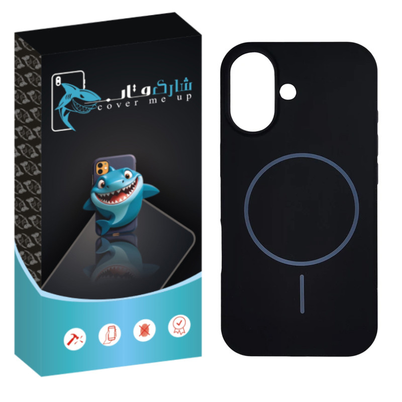 کاور شارک قاب مدل سیلیکونی پاک کنی مگ سیف مناسب برای گوشی موبایل اپل iPhone 17
