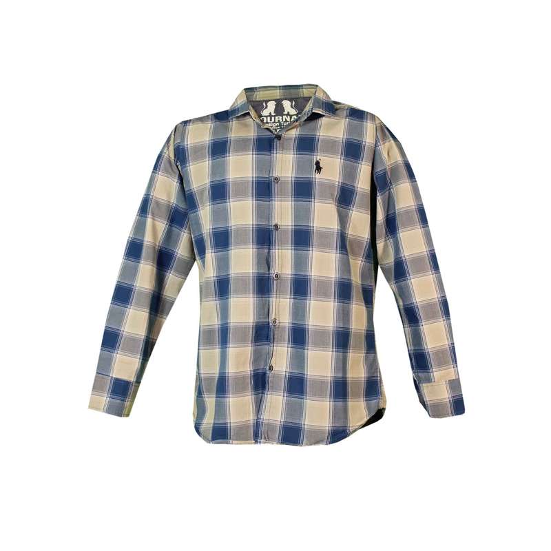 پیراهن آستین بلند مردانه مدل ژورنال چهارخانه کد 32