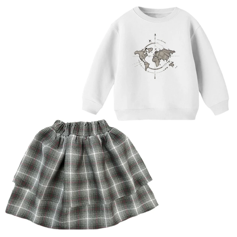 ست بلوز و دامن دخترانه مدل نقشه جهان