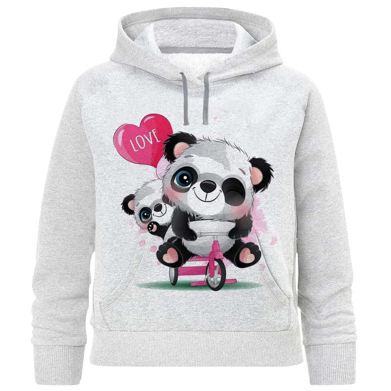 هودی دخترانه مدل پاندا ها و دوچرخه A100