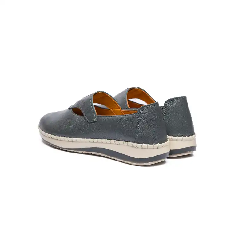 کفش طبی زنانه مدل ترکان تمام چرم رنگ طوسی