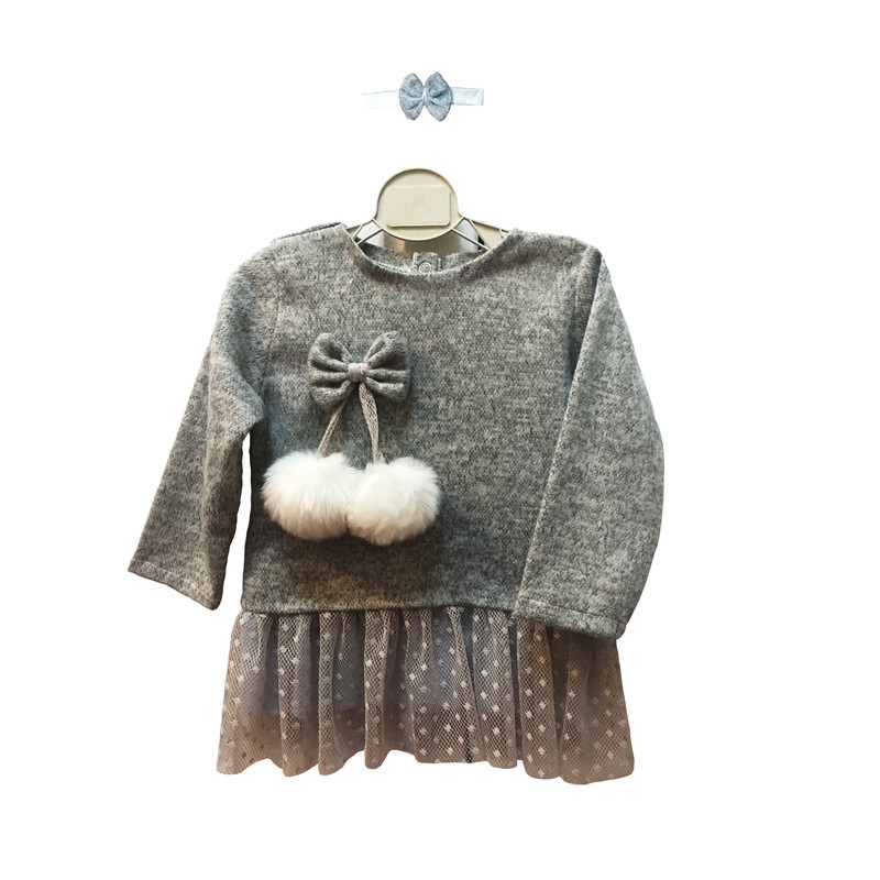 ست پیراهن و هدبند دخترانه مدل لوپی کد 500