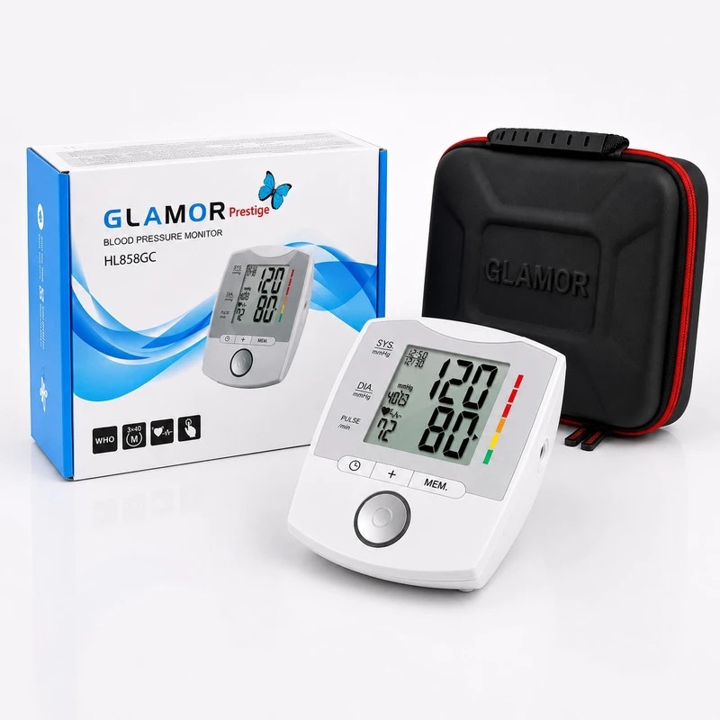 عکس شماره 2 : فشارسنج دیجیتال بازویی گلامور مدل hl858gc با نمایشگر lcd، حافظه ۴۰ رکورد، 3 پروفایل کاربر و دو کاف بزرگ و کوچک