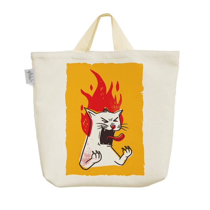 ساک خرید خندالو مدل گربه آتش گرفته کد 5261