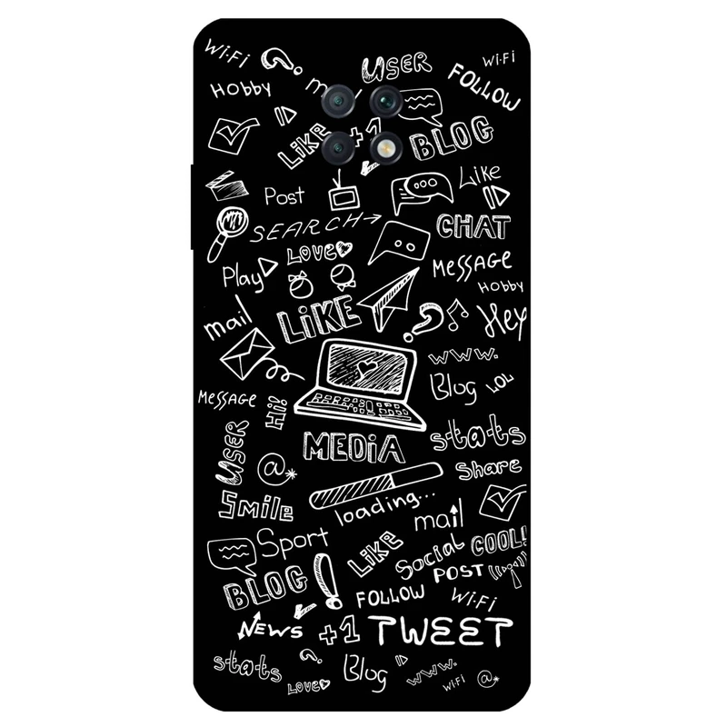 کاور مگافون طرح رسانه های اجتماعی مدل 1898 مناسب برای گوشی موبایل شیائومی Redmi Note 9 5G