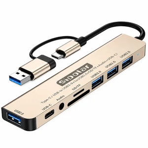 هاب 8 پورت usb-usb-c سیپولار مدل usb-type-c to audio
