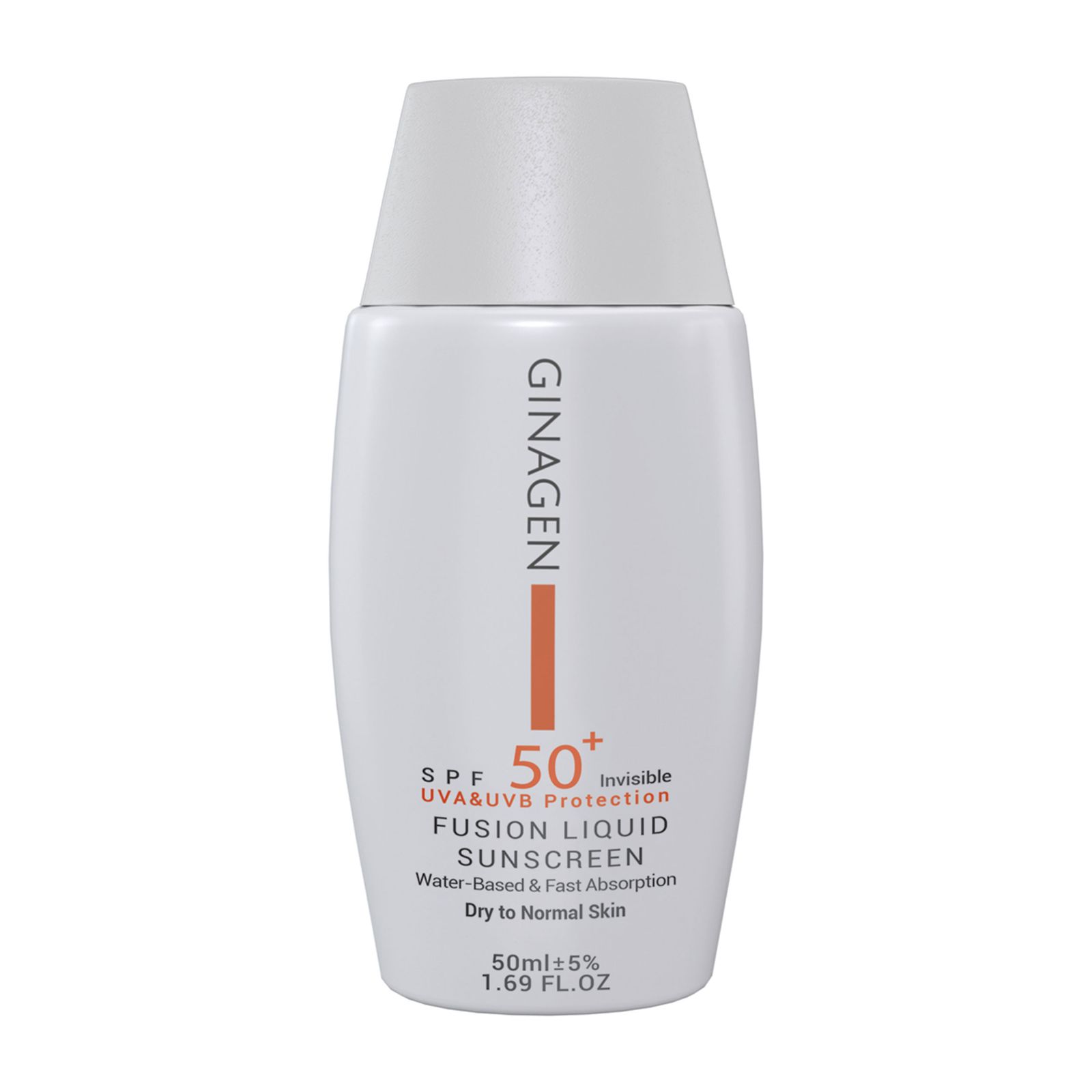 کرم ضد آفتاب بدون رنگ ژیناژن SPF 50 مدل Fusion Liquid ‌مناسب پوست‌های خشک و معمولی حجم 50 میلی‌لیتر -  - 1