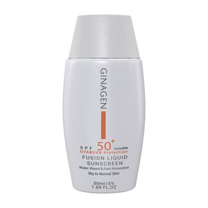 کرم ضد آفتاب بدون رنگ ژیناژن SPF 50 مدل Fusion Liquid مناسب پوستهای خشک و معمولی حجم 50 میلیلیتر