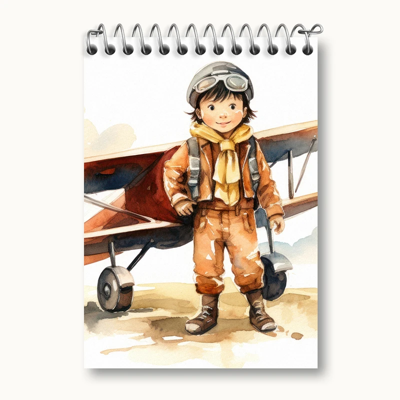 دفتر یادداشت 50 برگ خندالو طرح پسر خلبان کد N2213