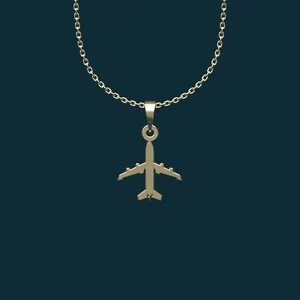 گردنبند طلا 18 عیار زنانه مدوپد مدل هواپیما کد BB2-1-1074