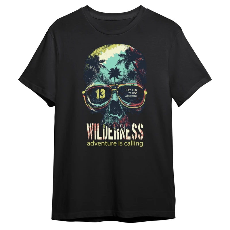 تی شرت آستین کوتاه مردانه مدل WILDERNESS ADVENTURE IS CALLING