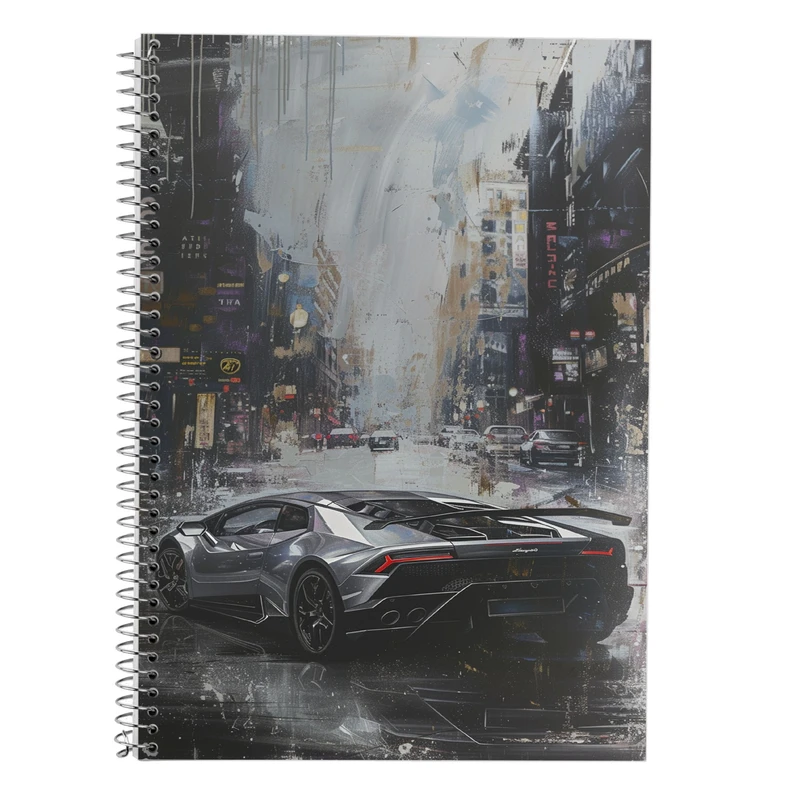 دفتر زبان 50 برگ مدوپد مدل دو خط طرح need for speed کد DF13620