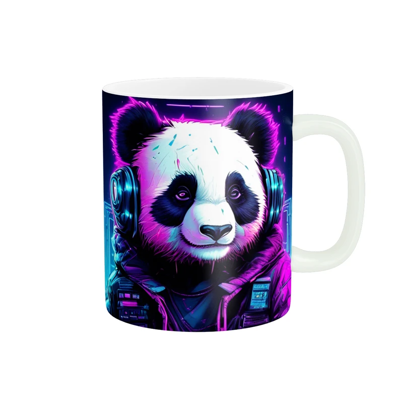 ماگ پاد آفرین طرح پاندا کارتونی مدل هدفون  کد 1424