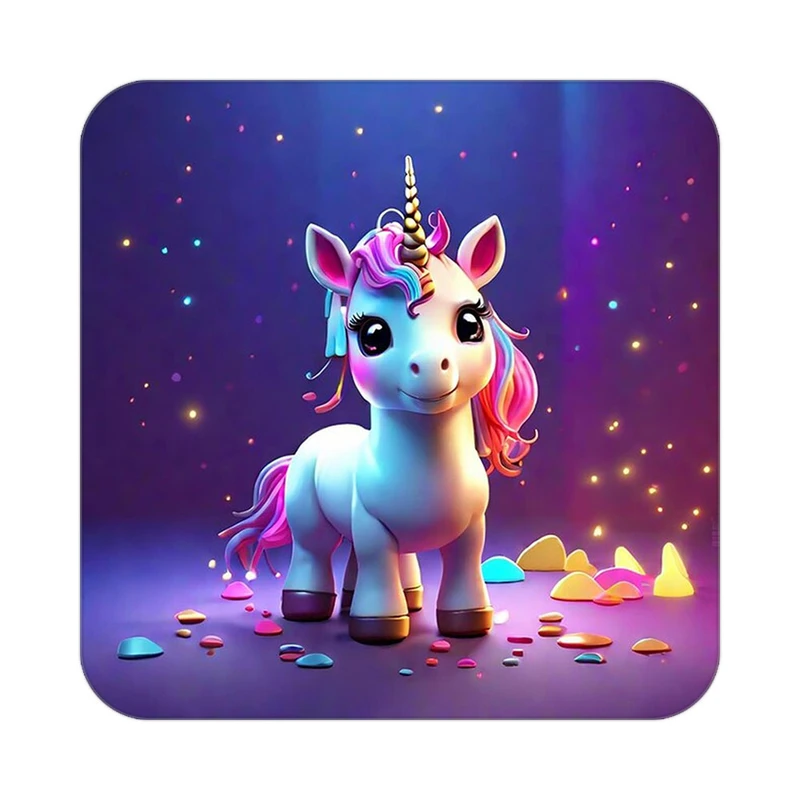 زیر لیوانی کاکتی طرح اسب تک شاخ و یونیکورن مدل mp30790