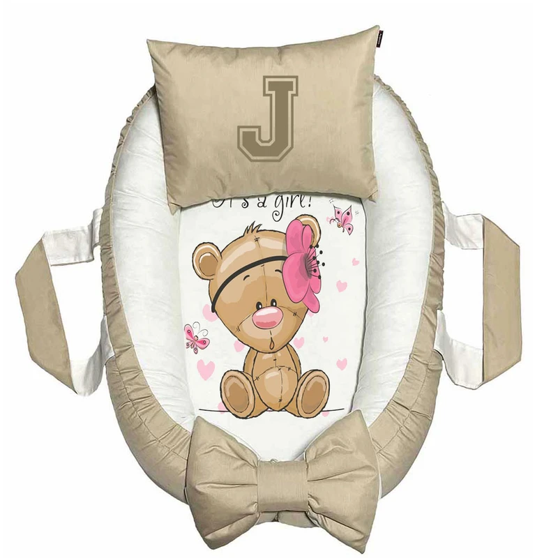 تشک غلت گیر نوزاد پاد آفرین مدل خرس طرح حرف J
