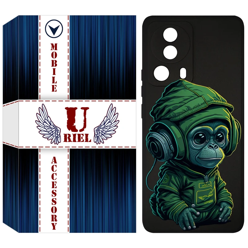 کاور یوریل قاب مدل KSH کد 45 طرح میمون سبز مناسب برای گوشی موبایل شیائومی 13 Lite