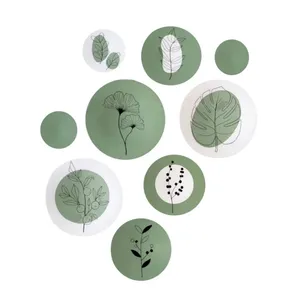 بشقاب دیوارکوب سفالی طرح مدرن کد ۰۰۷ مجموعه 9 عددی