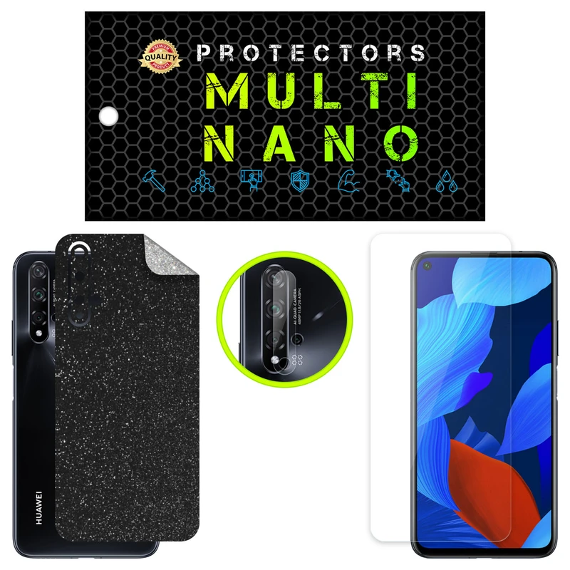 محافظ صفحه نمایش مولتی نانو مدل X-SLFG مناسب برای گوشی موبایل هوآوی Nova 5T به همراه برچسب پوششی و محافظ لنز دوربین