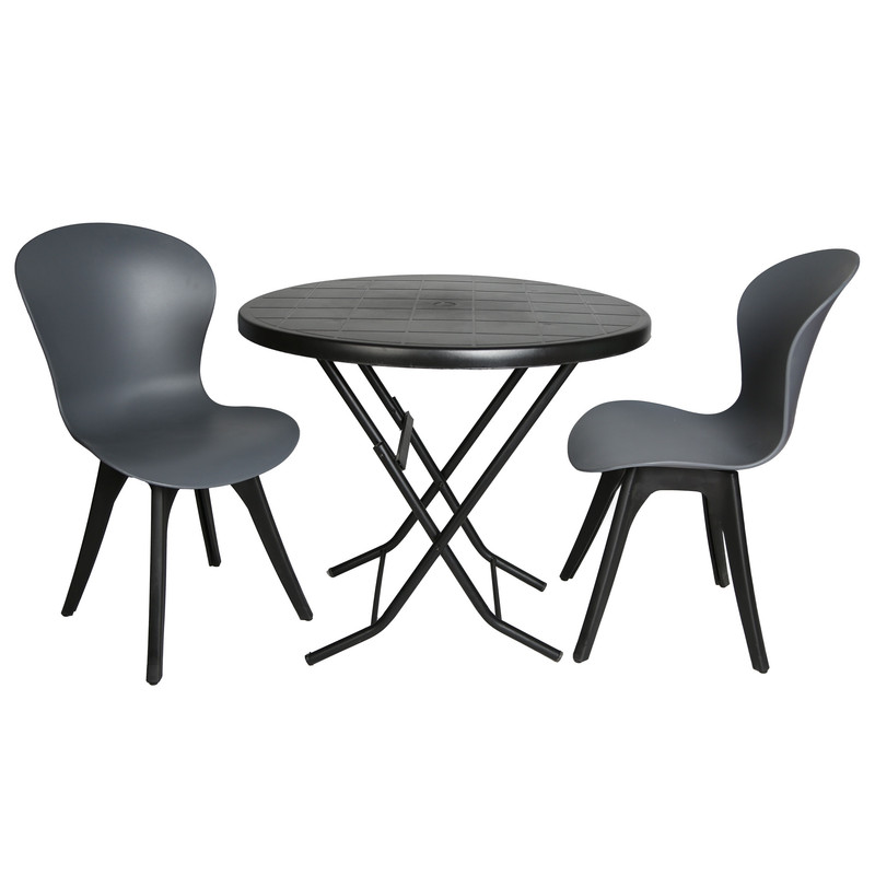 میز و صندلی ناهارخوری دو نفره مدل ماهلین فایبرگلاس پایه پلاستیکی TGM