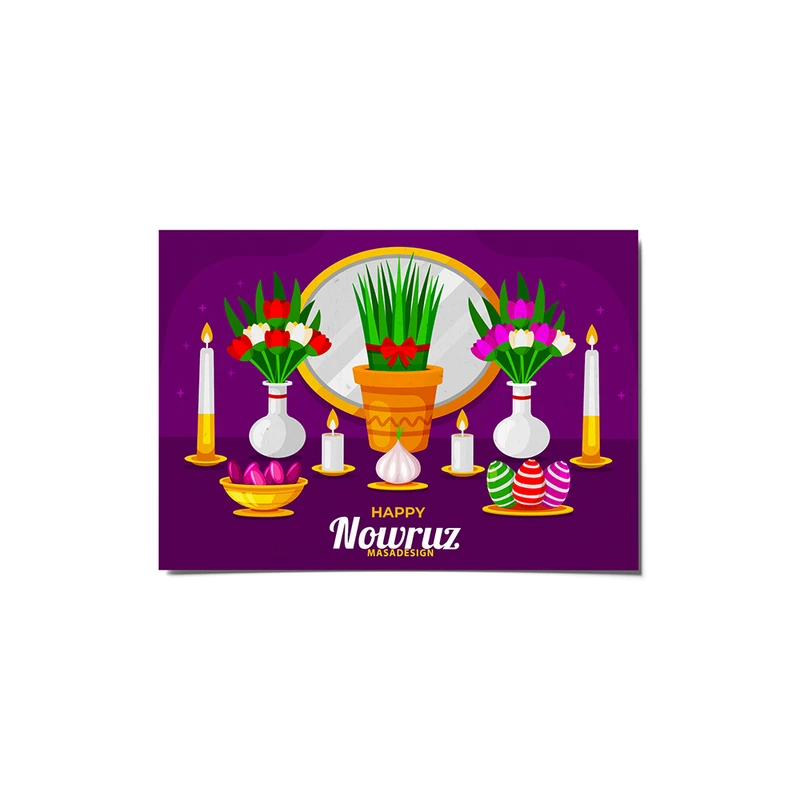 کارت پستال ماسا دیزاین طرح سال نو مبارک نوروز مدل POSTV020