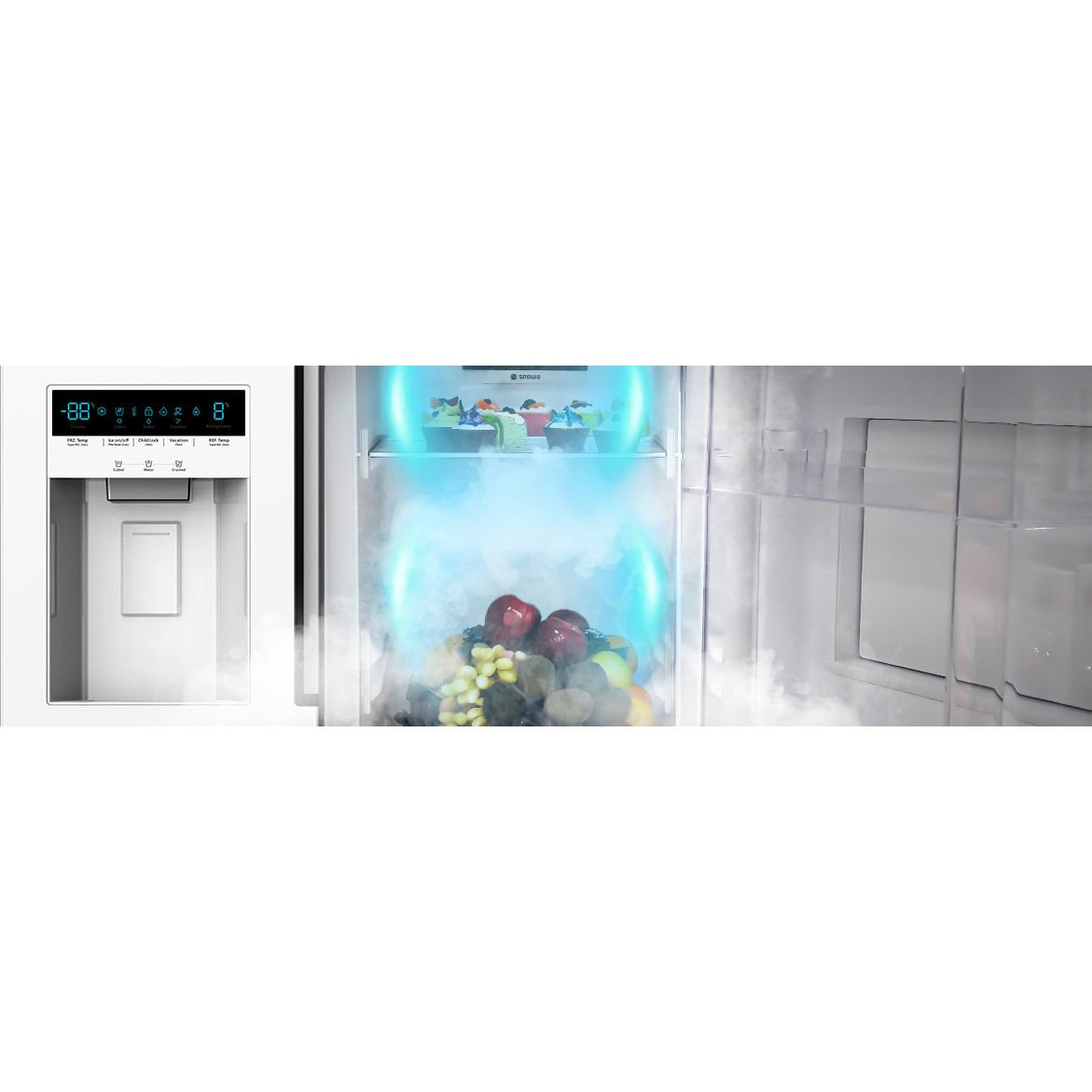 یخچال و فریزر ساید بای ساید 32 فوت اسنوا مدل SN8-2340GW