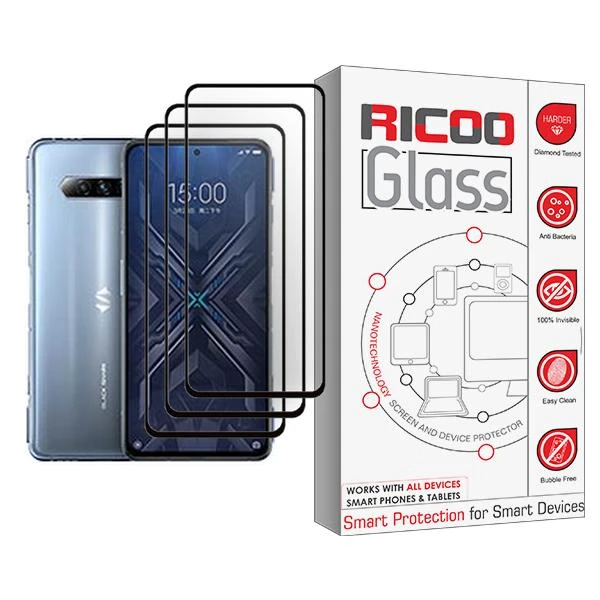 محافظ صفحه نمایش ریکو مدل Glass MIX003 مناسب برای گوشی موبایل شیائومی Black Shark 4 بسته سه عددی